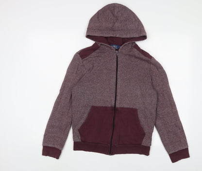 Topman Mens Red Cotton Full Zip Hoodie Size XS