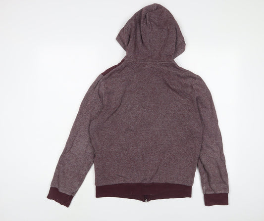 Topman Mens Red Cotton Full Zip Hoodie Size XS