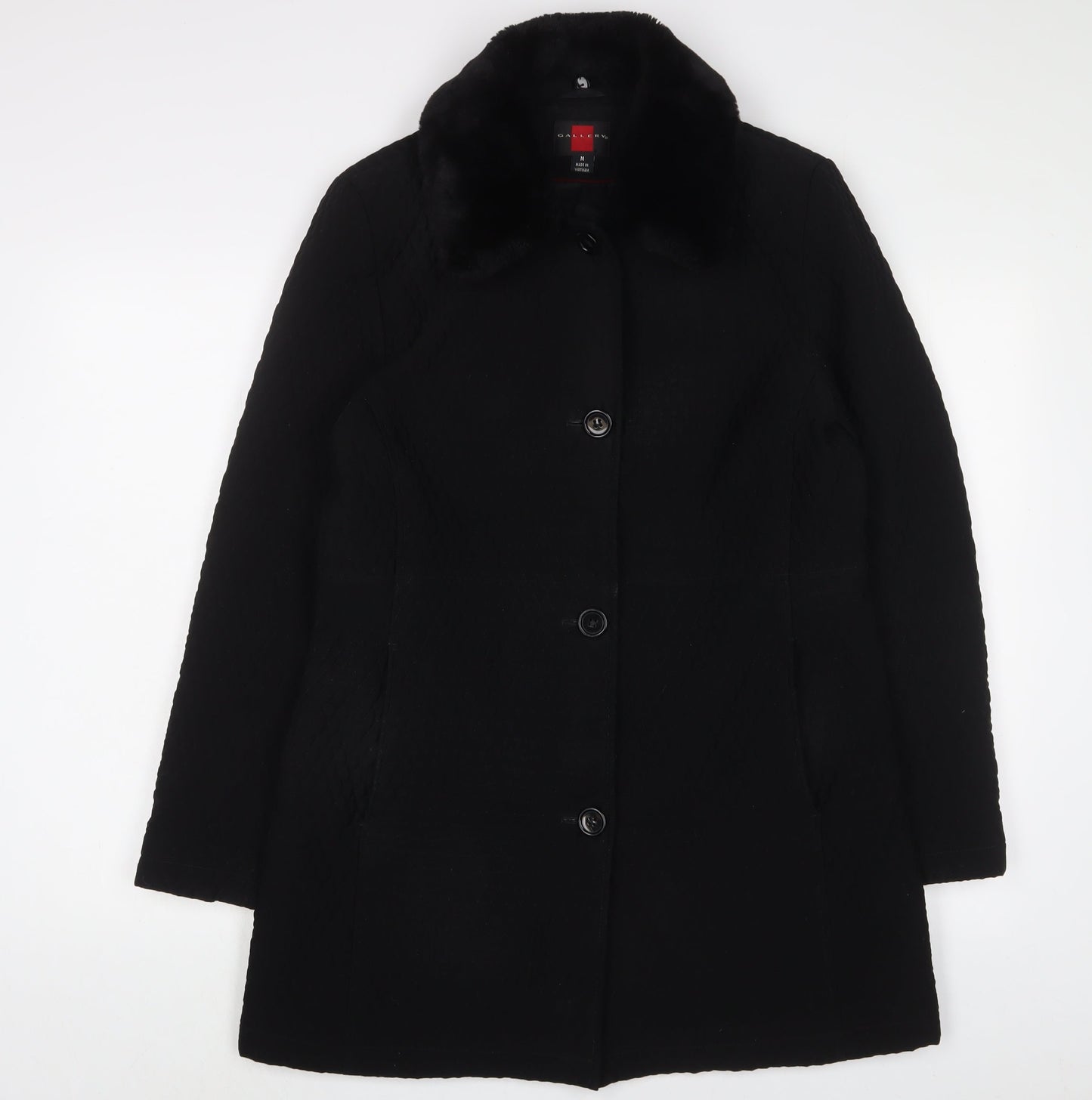 Womens UK Size M Gallery Black Overcoat