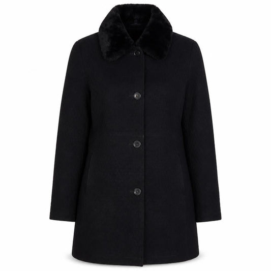 Womens UK Size M Gallery Black Overcoat