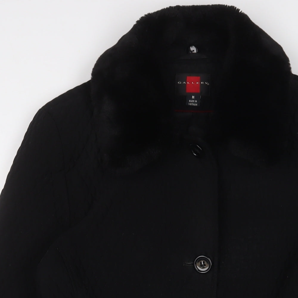 Womens UK Size M Gallery Black Overcoat