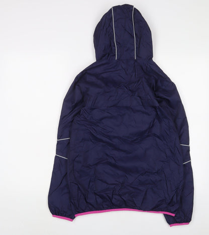 Marks and Spencer Girls Blue Jacket Size 13-14 Years Zip - Zip Pockets
