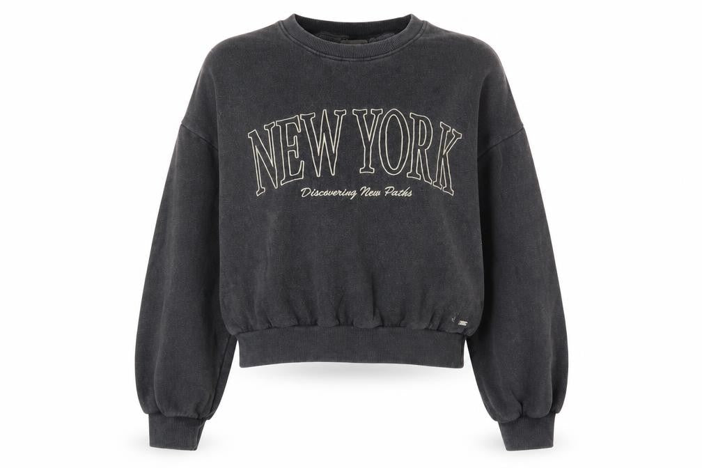 Womens UK Size M Pull&Bear Grey Pullover Sweatshirt