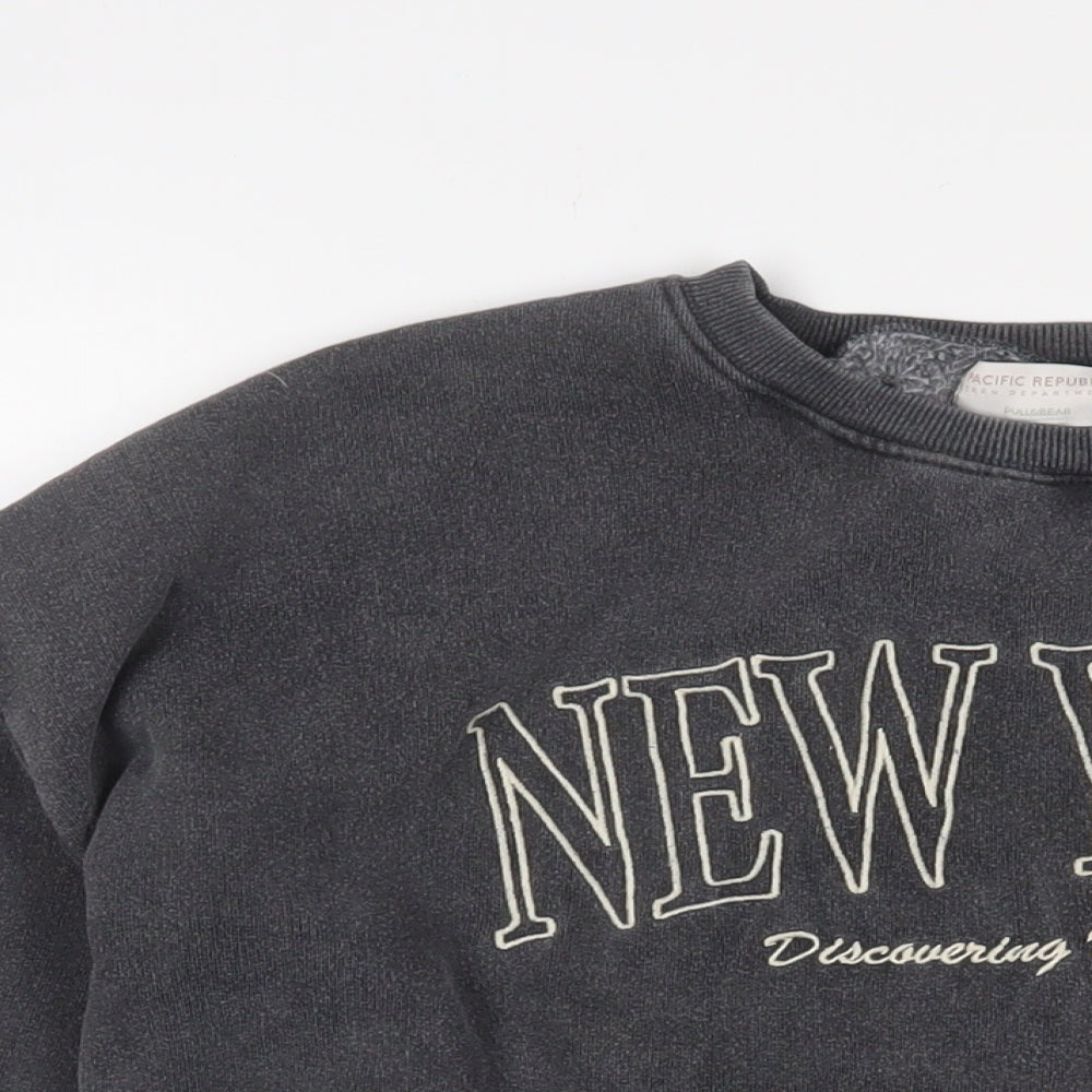 Womens UK Size M Pull&Bear Grey Pullover Sweatshirt