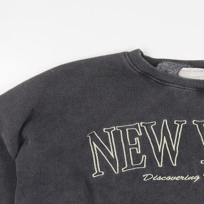 Womens UK Size M Pull&Bear Grey Pullover Sweatshirt