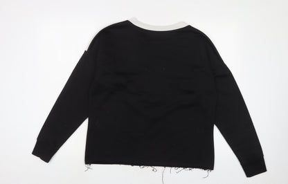 Womens UK Size 10 Boohoo Black Pullover Sweatshirt