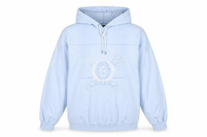 Dash Womens Blue Cotton Pullover Hoodie Size M Pullover - Embroidered