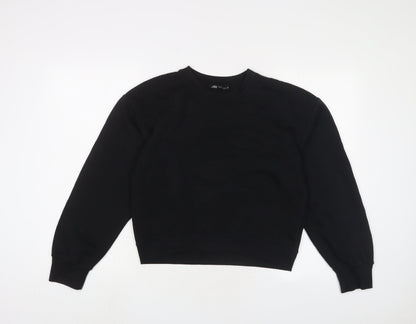 Zara Womens Black Cotton Pullover Sweatshirt Size S Pullover