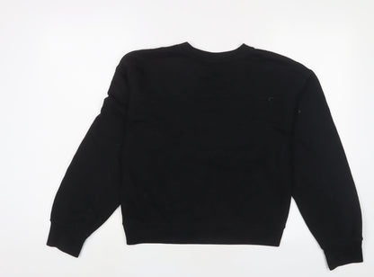 Zara Womens Black Cotton Pullover Sweatshirt Size S Pullover