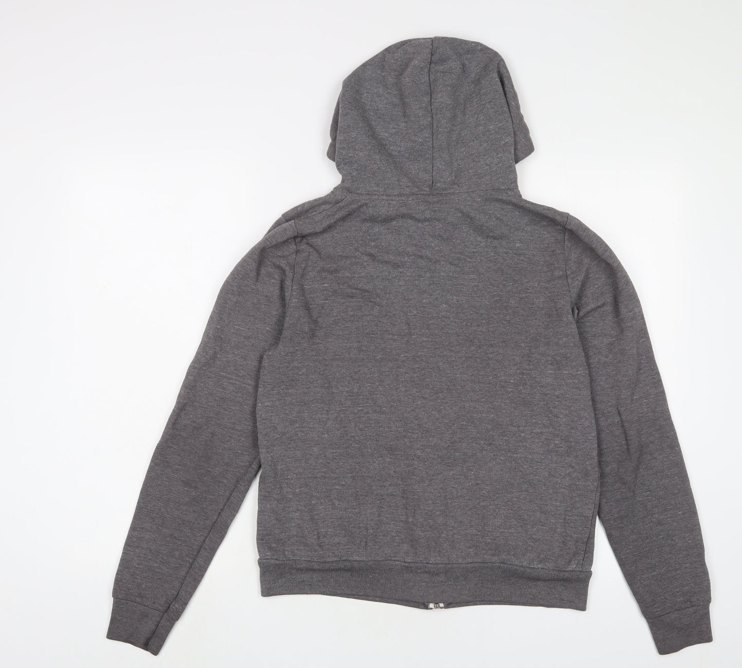 Topshop Womens Grey Cotton Full Zip Hoodie Size 10 Zip