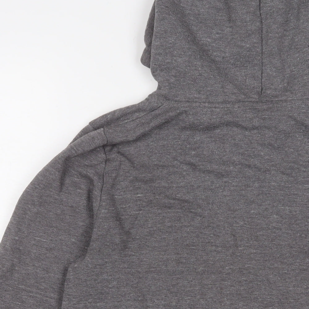 Topshop Womens Grey Cotton Full Zip Hoodie Size 10 Zip