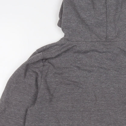 Topshop Womens Grey Cotton Full Zip Hoodie Size 10 Zip