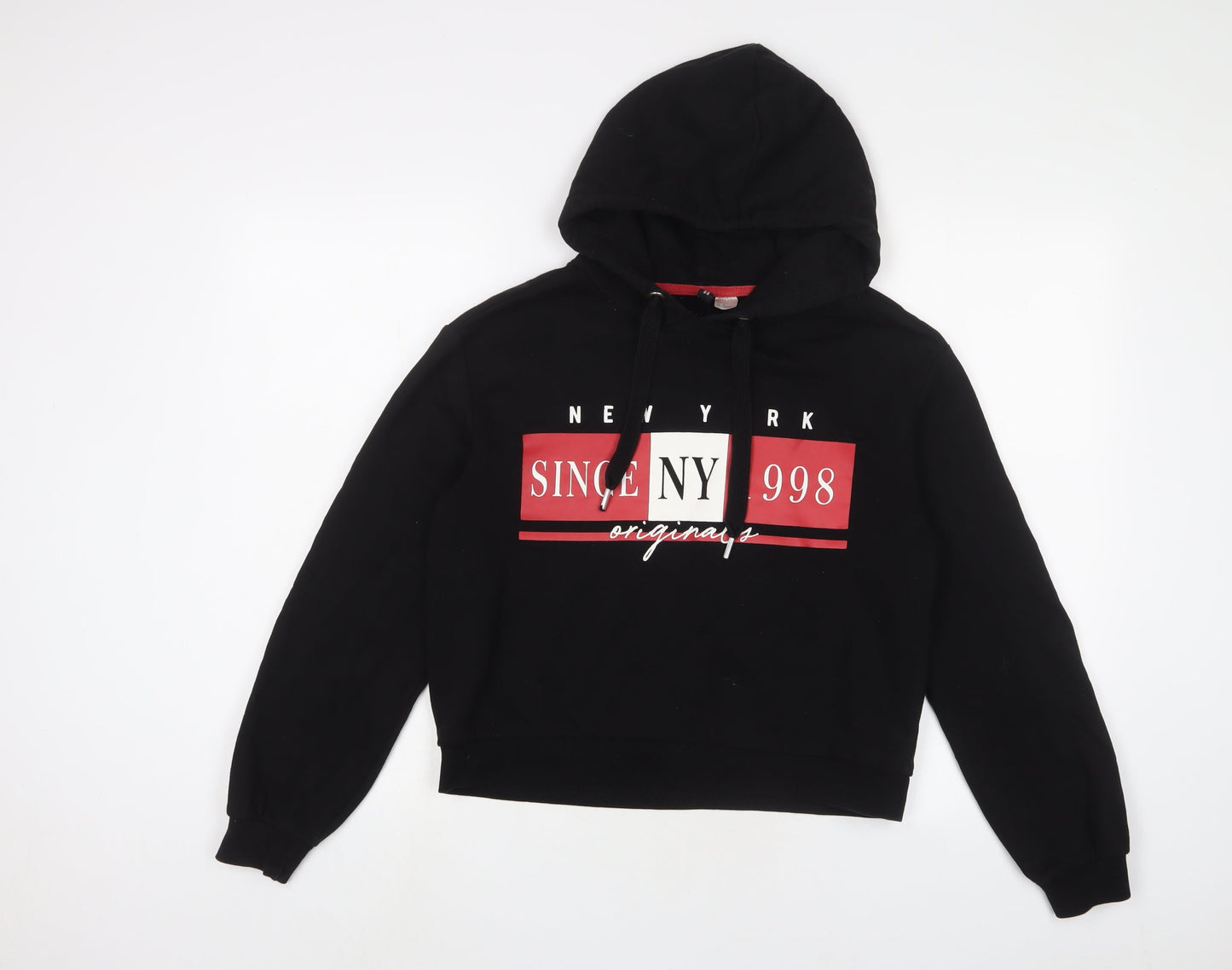 H&M Womens Black Cotton Pullover Hoodie Size S Pullover - New York