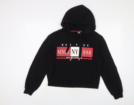 H&M Womens Black Cotton Pullover Hoodie Size S Pullover - New York
