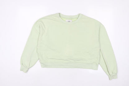 Womens UK Size L Pull&Bear Green Pullover Sweatshirt