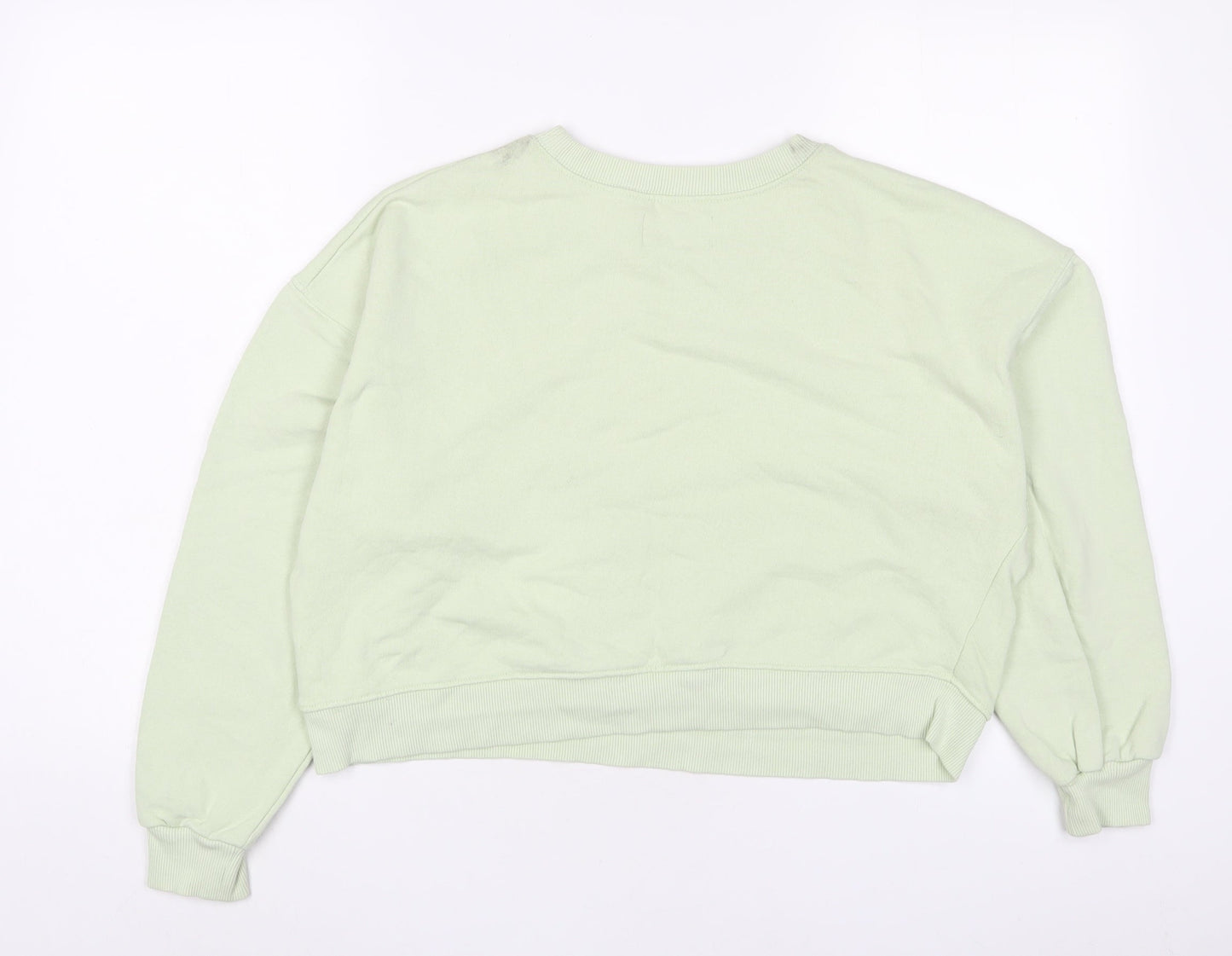 Womens UK Size L Pull&Bear Green Pullover Sweatshirt