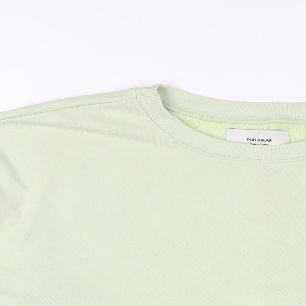 Womens UK Size L Pull&Bear Green Pullover Sweatshirt