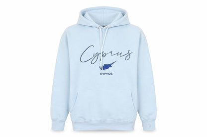 Cyprus Womens Blue Cotton Pullover Hoodie Size S Pullover - Embroidered