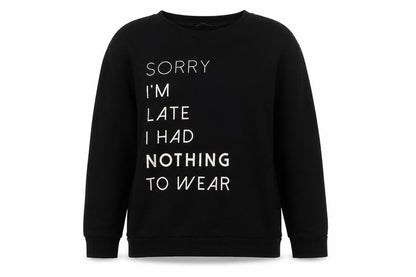 Dorothy Perkins Womens Black Cotton Pullover Sweatshirt Size 8 Pullover