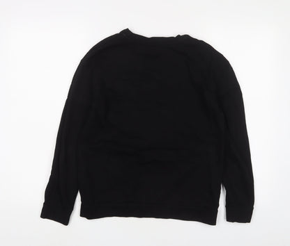 Dorothy Perkins Womens Black Cotton Pullover Sweatshirt Size 8 Pullover