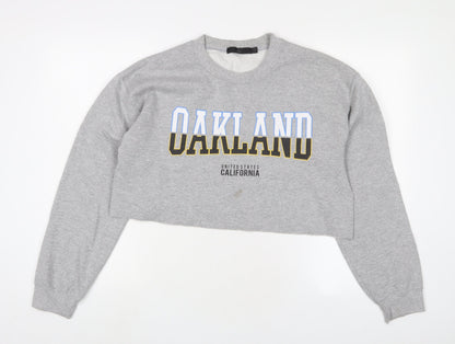 Missguided Womens Grey Cotton Pullover Sweatshirt Size M Pullover - Oakland
