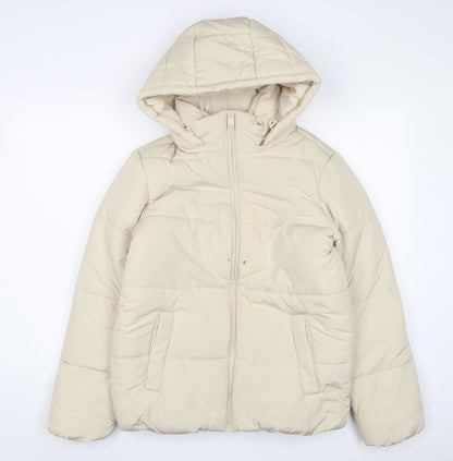 Womens UK Size 10 Marks and Spencer Beige Quilted Coat