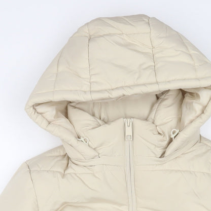 Womens UK Size 10 Marks and Spencer Beige Quilted Coat