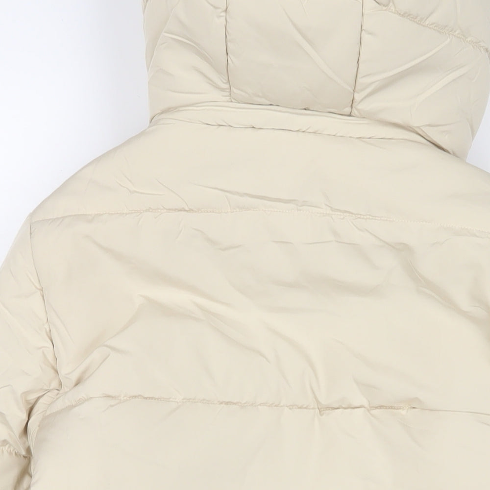 Womens UK Size 10 Marks and Spencer Beige Quilted Coat
