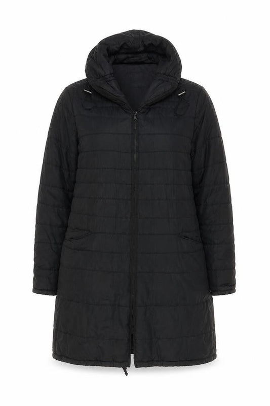 Principles Womens Black Quilted Coat Size 14 Zip