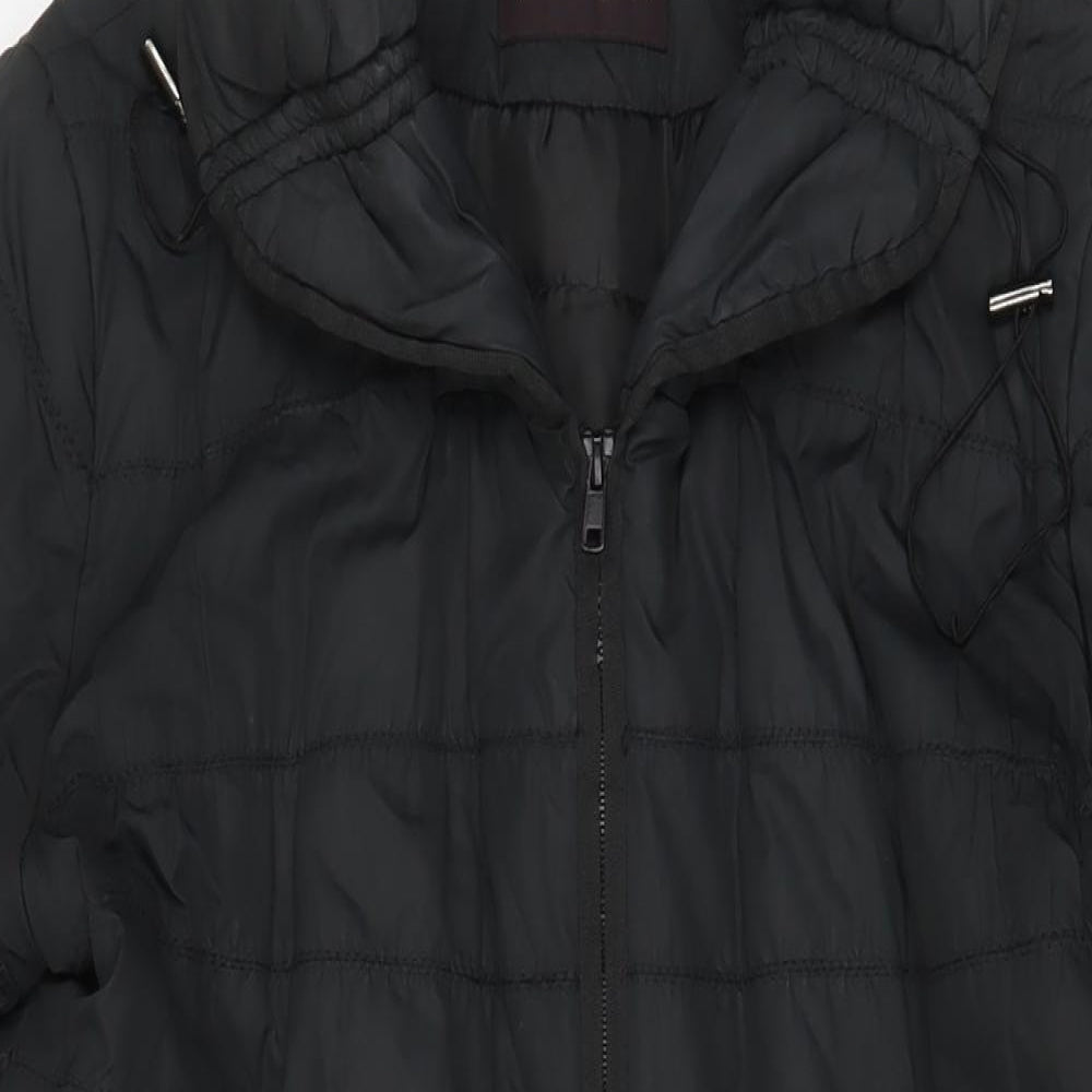 Principles Womens Black Quilted Coat Size 14 Zip