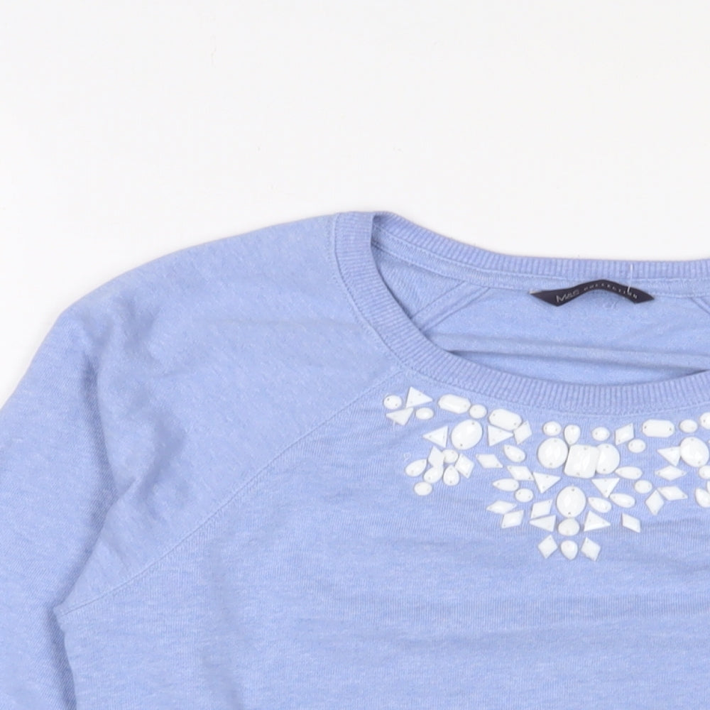 Womens UK Size 10 Marks and Spencer Blue Pullover Sweatshirt