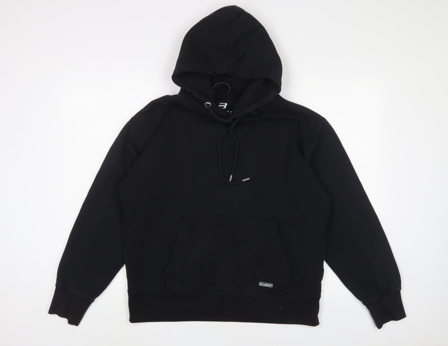 Mens UK Size S Pull&Bear Black Pullover Hoodie
