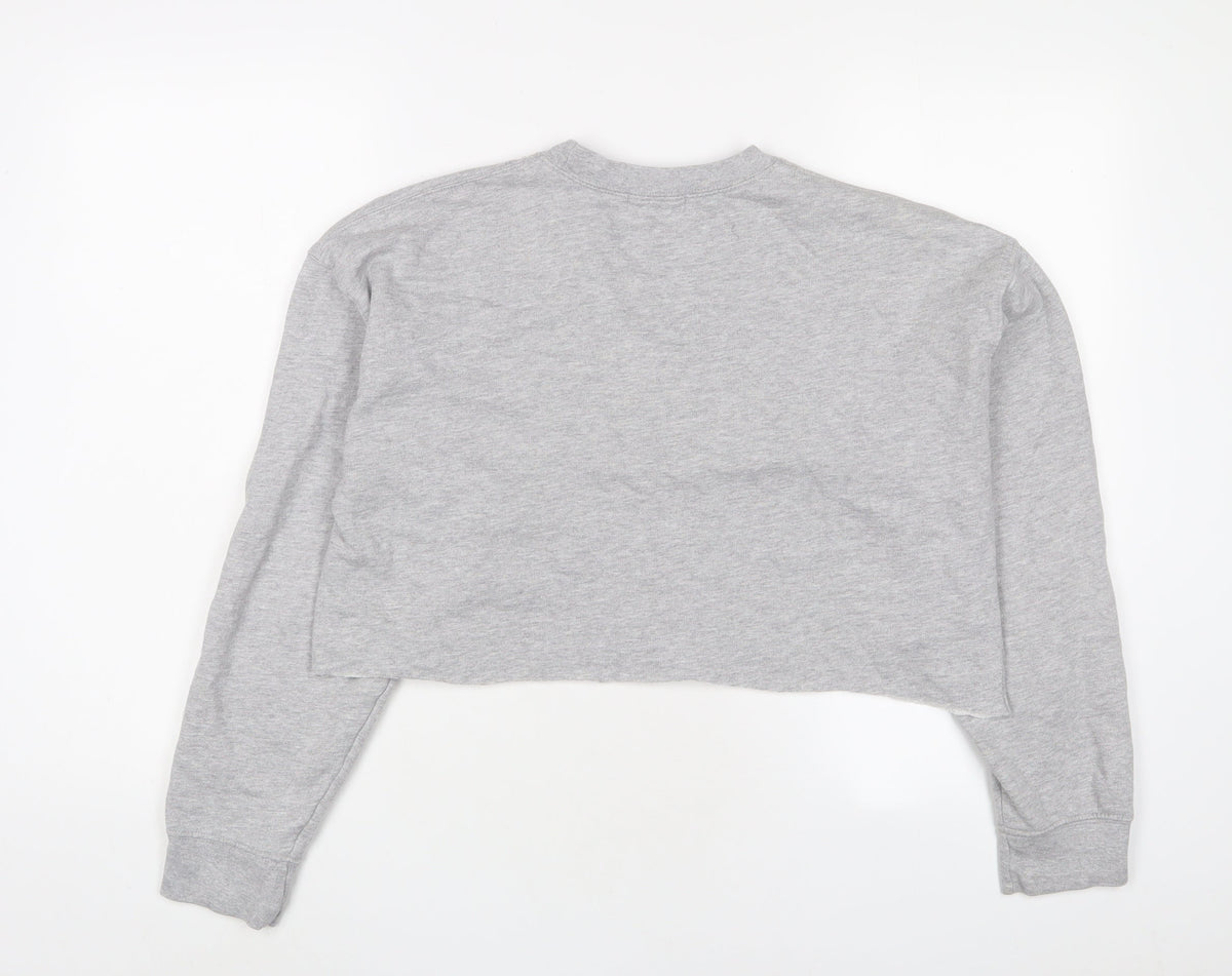 PRETTYLITTLETHING Womens Grey Cotton Pullover Sweatshirt Size S Pullover