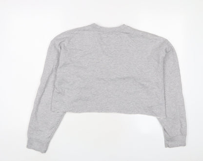 PRETTYLITTLETHING Womens Grey Cotton Pullover Sweatshirt Size S Pullover