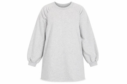 H&M Womens Grey Cotton Jumper Dress Size M Crew Neck Pullover