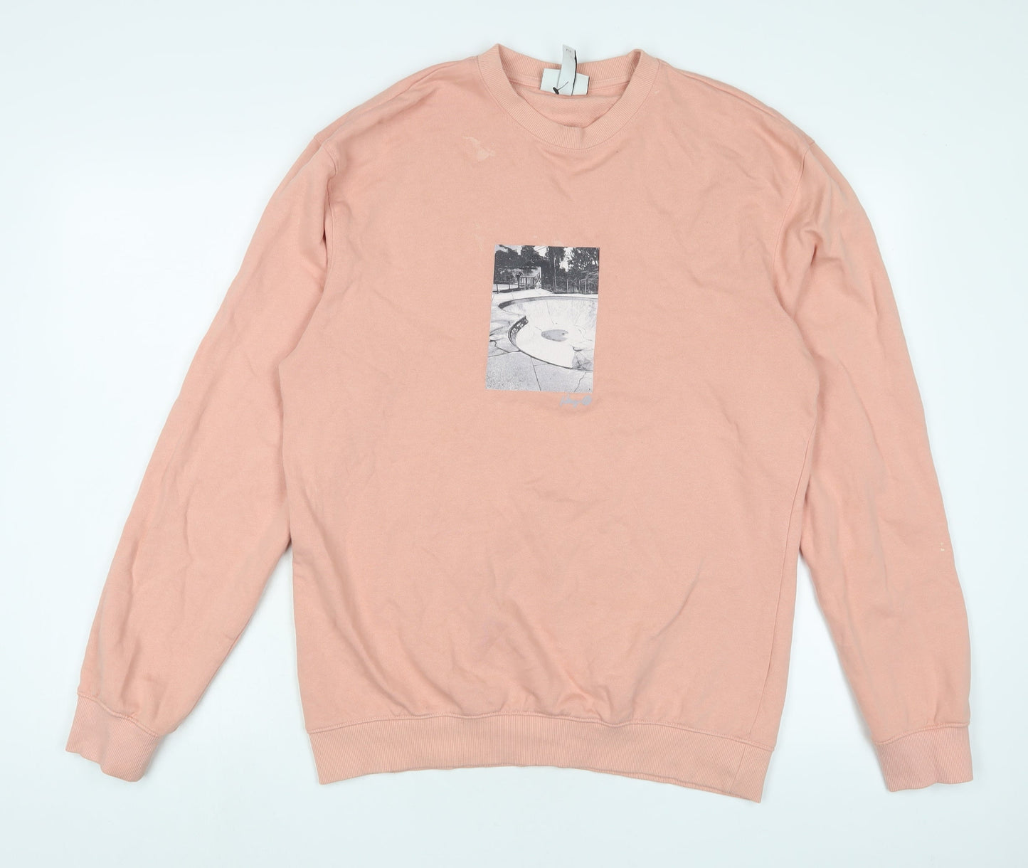 Mens UK Size S H&M Pink Pullover Sweatshirt