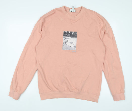 Mens UK Size S H&M Pink Pullover Sweatshirt