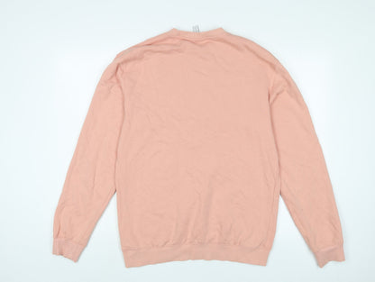 Mens UK Size S H&M Pink Pullover Sweatshirt