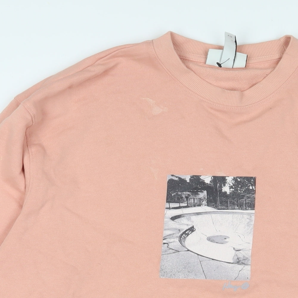 Mens UK Size S H&M Pink Pullover Sweatshirt
