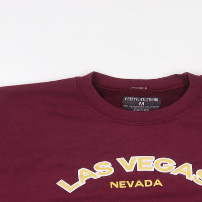 PRETTYLITTLETHING Womens Purple Cotton Pullover Sweatshirt Size M Pullover - Las Vegas