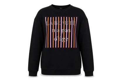 River Island Womens Black Cotton Pullover Sweatshirt Size XS Pullover