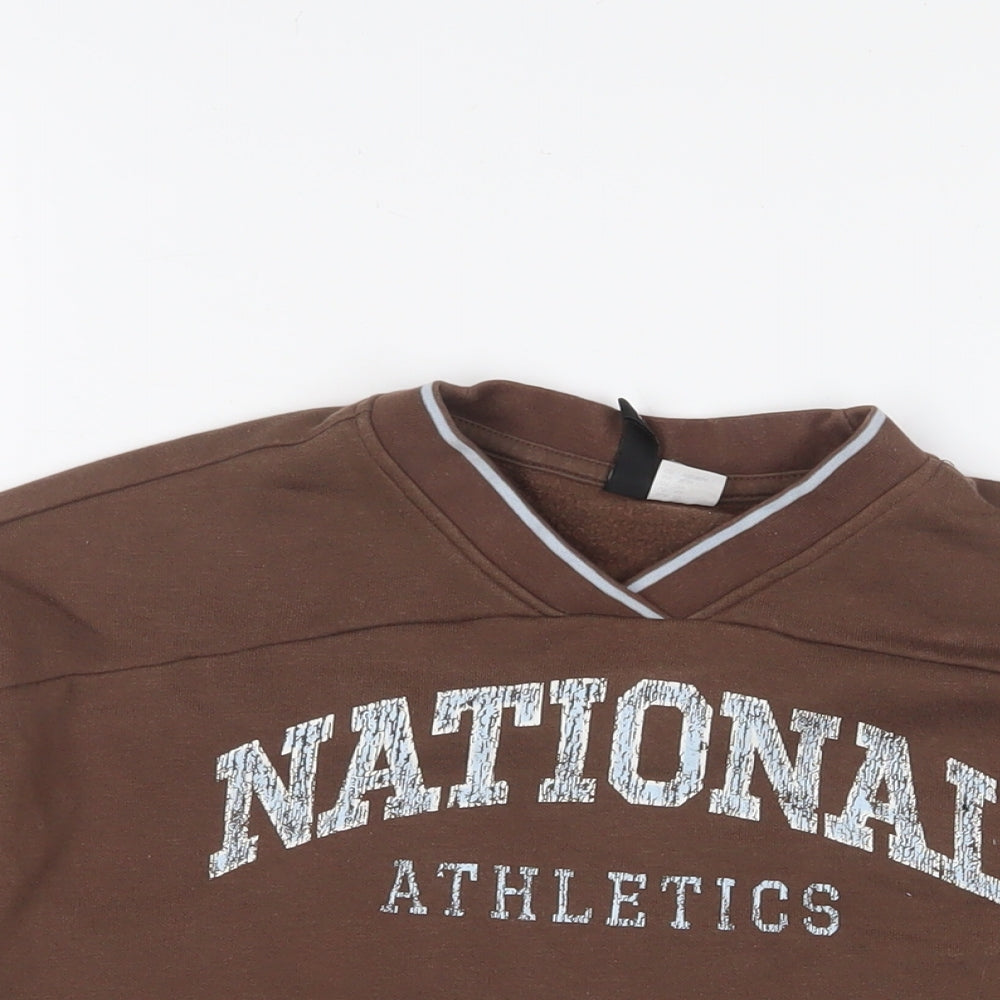 H&M Womens Brown Cotton Pullover Sweatshirt Size XS Pullover