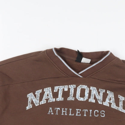 H&M Womens Brown Cotton Pullover Sweatshirt Size XS Pullover
