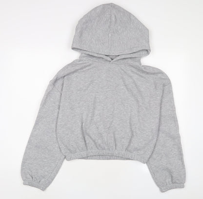 Zara Womens Grey Cotton Pullover Hoodie Size L Pullover