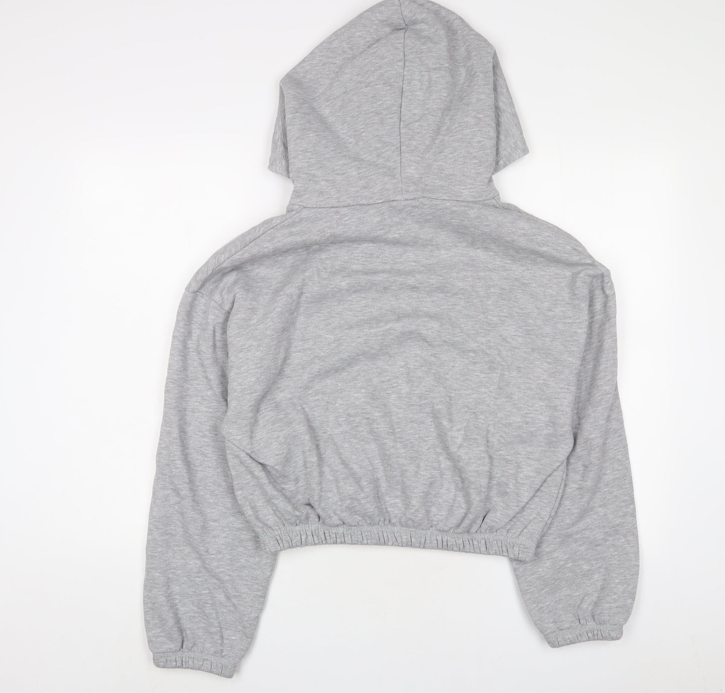 Zara Womens Grey Cotton Pullover Hoodie Size L Pullover