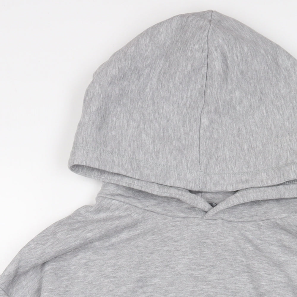 Zara Womens Grey Cotton Pullover Hoodie Size L Pullover