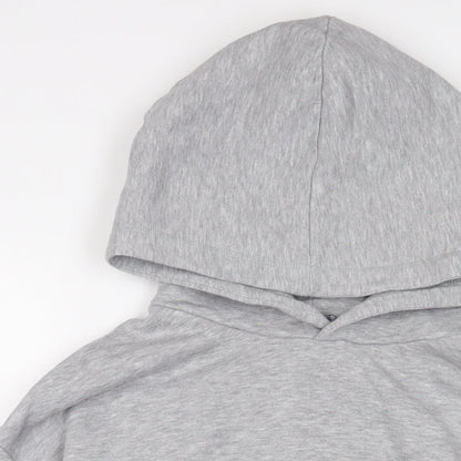 Zara Womens Grey Cotton Pullover Hoodie Size L Pullover