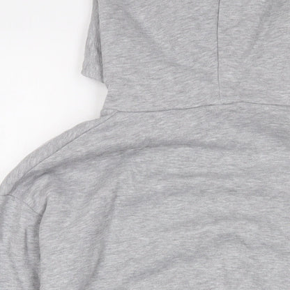 Zara Womens Grey Cotton Pullover Hoodie Size L Pullover