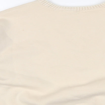 Zara Womens Beige Cotton Pullover Sweatshirt Size M Pullover