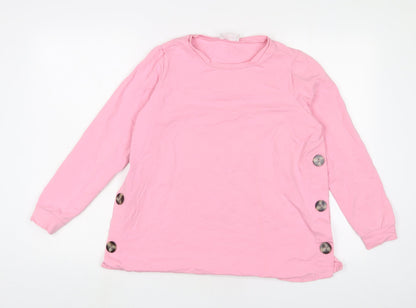 Savida Womens Pink Cotton Pullover Sweatshirt Size S Pullover - Buttons